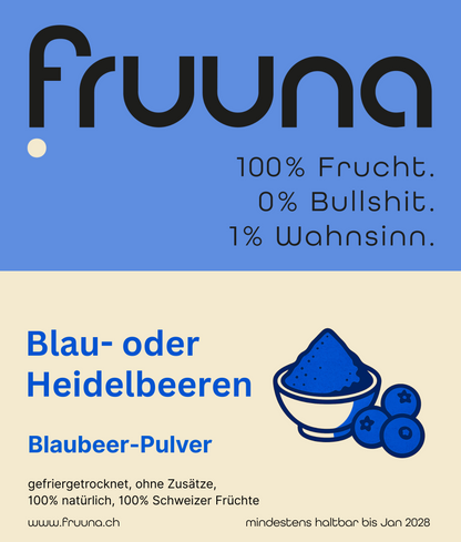 Schweizer Blaubeerpulver «Blaue Power» – gefriergetrocknet, 180 g