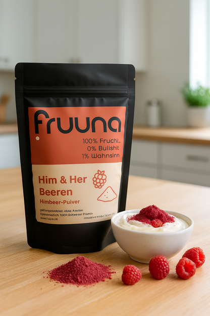Schweizer Himbeerpulver «Him- & Her-Beeren» – gefriergetrocknet, 190 g